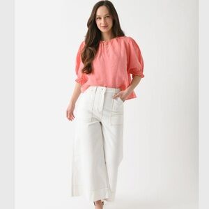 Velvet by Graham & Spencer Celine Linen Boxy Top Size XS